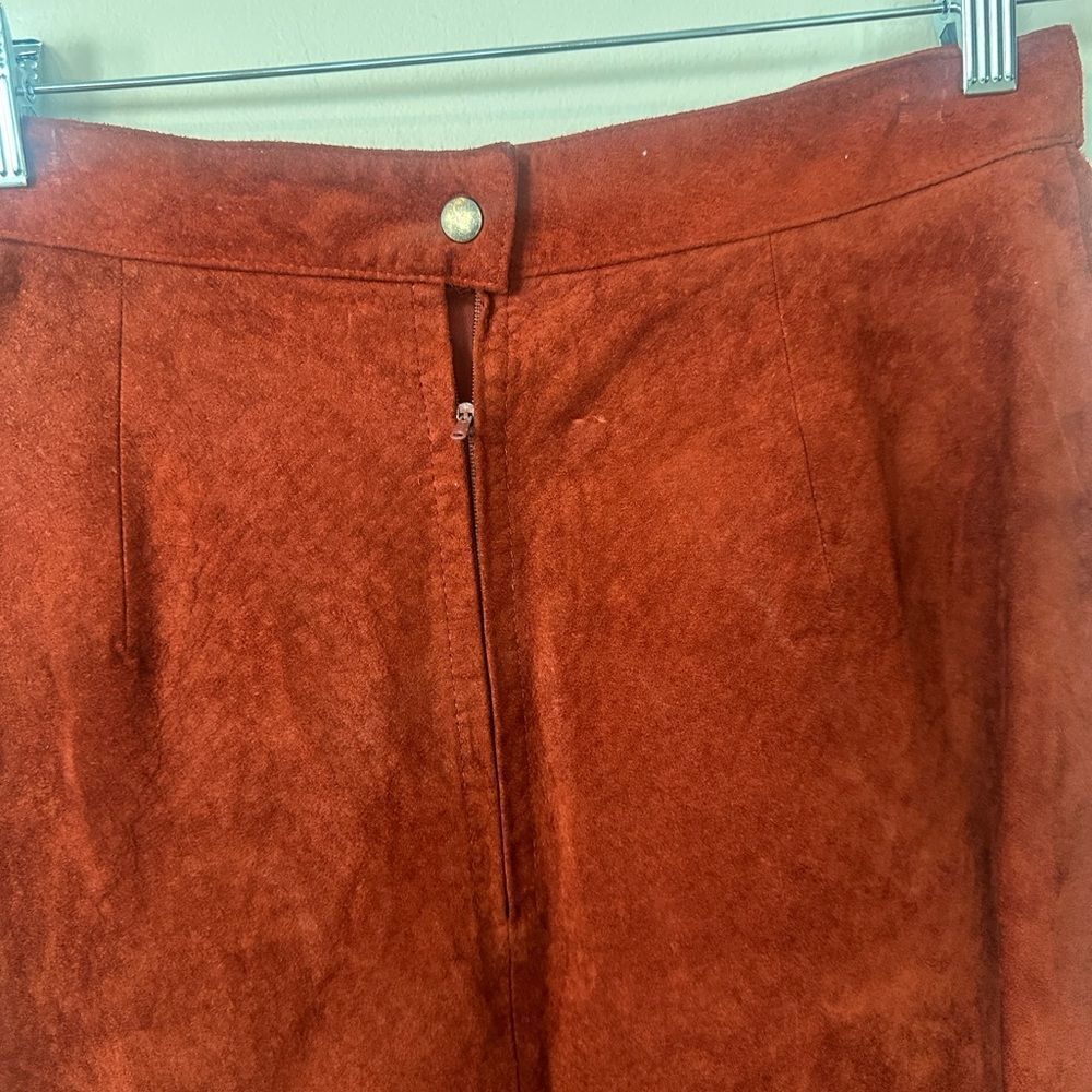 Jacqueline Ferrar Suede Vintage Pencil Midi Skirt 10 - Picture 4 of 8